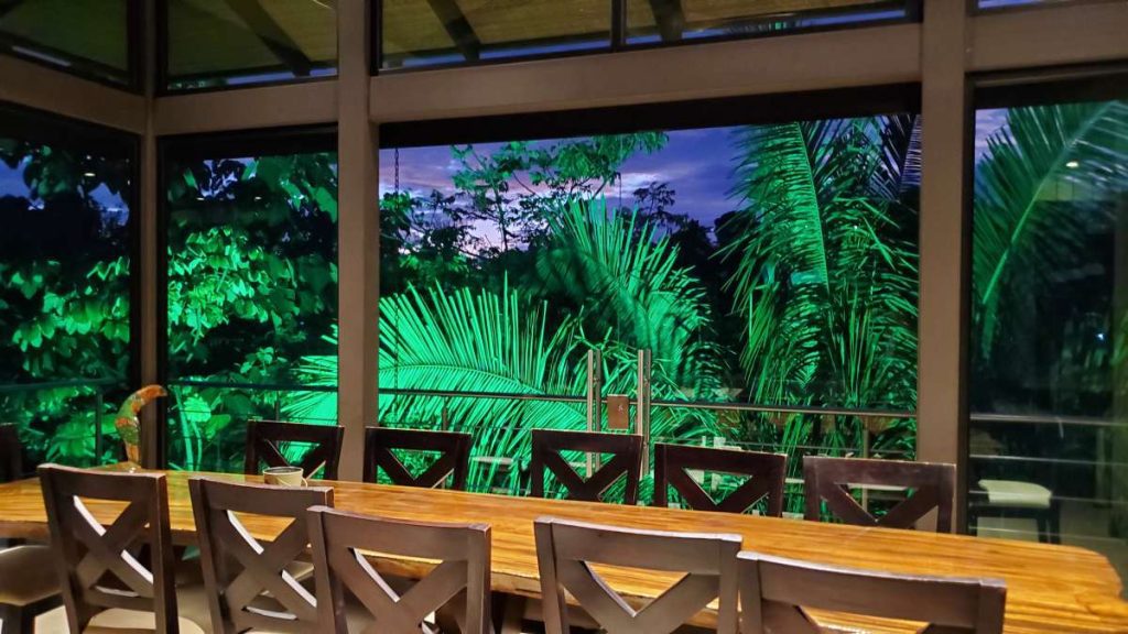 dining area at a private villa in Costa Rica