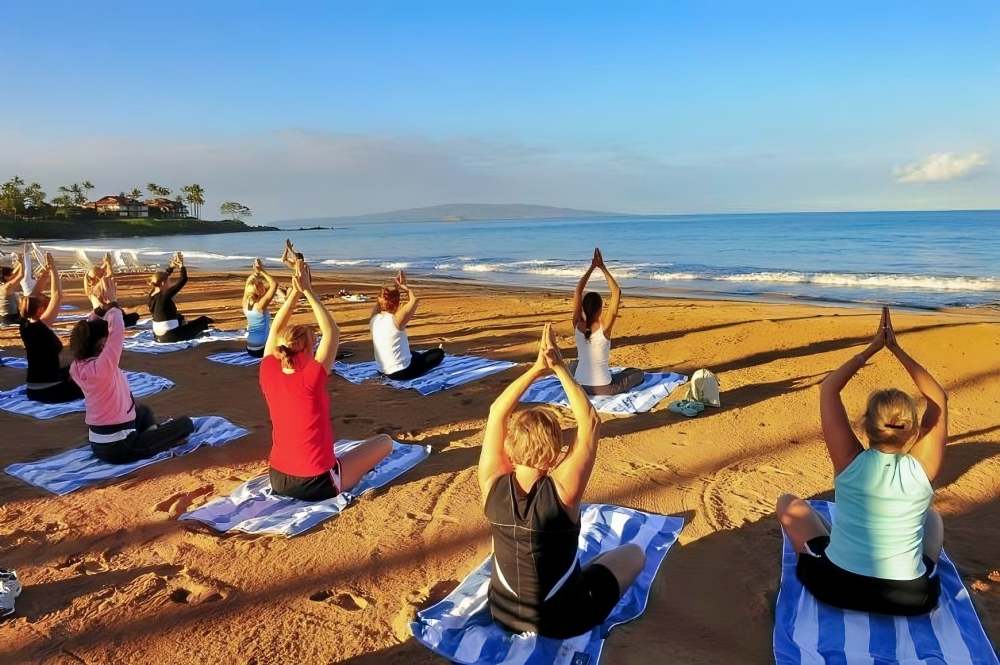 peaceful & relaxation beach yoga classes