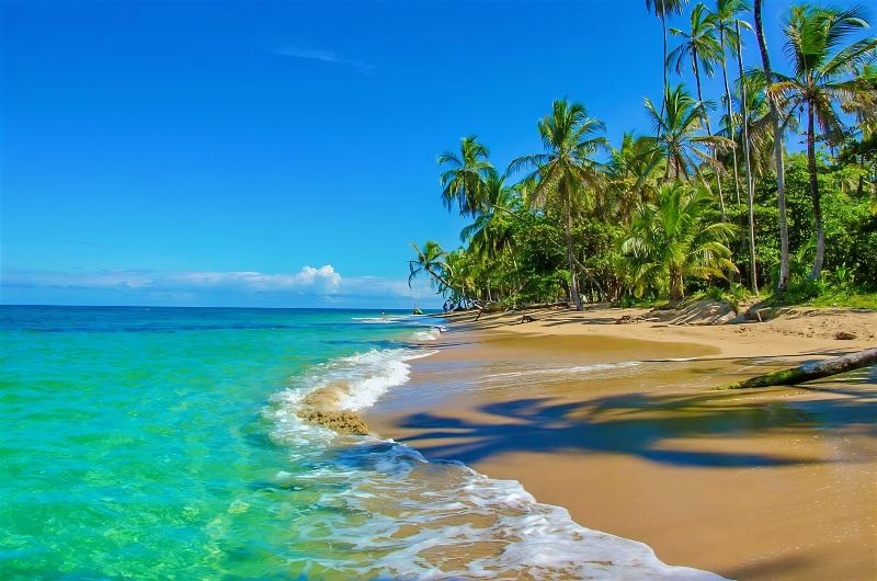 A quiet beach in Puerto Viejo on the Caribbean Coast Costa Rica